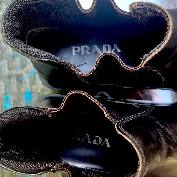 Mens’s Prada square toe black Italian leather boot size 10 1/2 - Picture 6 of 9
